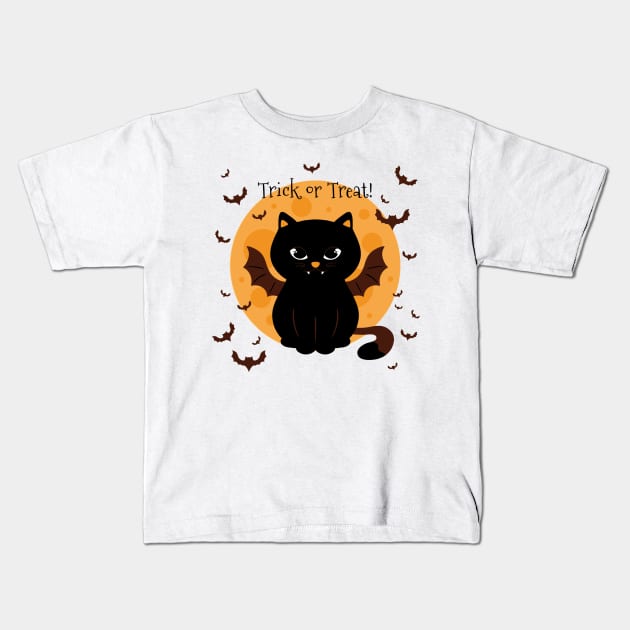 Cute Halloween Trick Or Treat Kids T-Shirt by MeksFashion